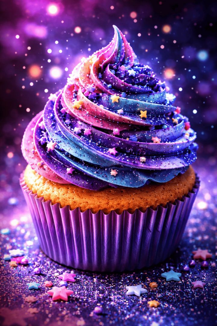 Galactic sparkle cupcake delight wallpaper