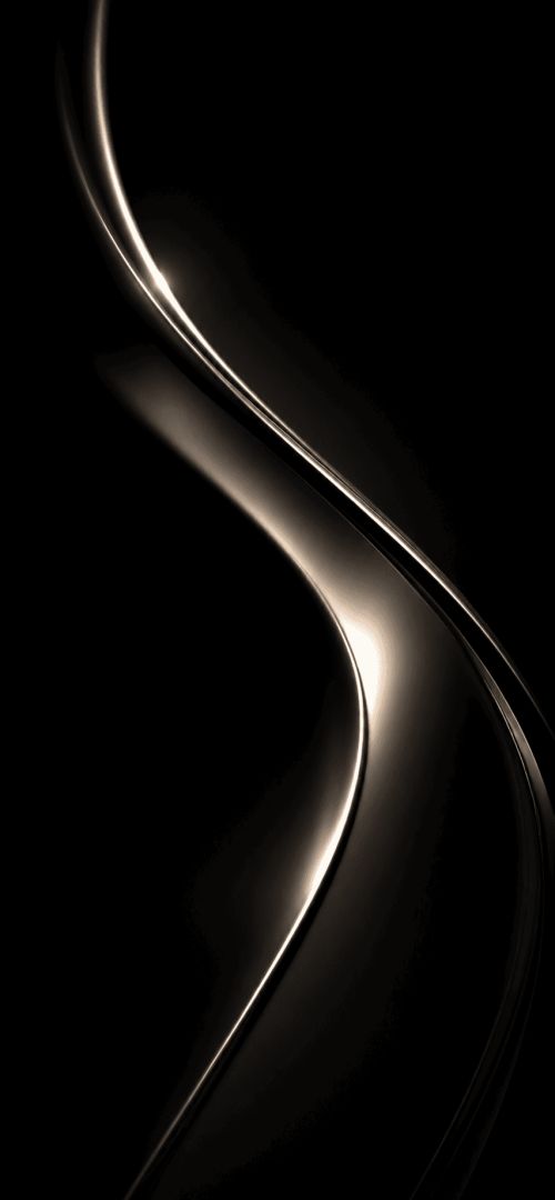 Glossy metallic ribbon on black backdrop wallpaper