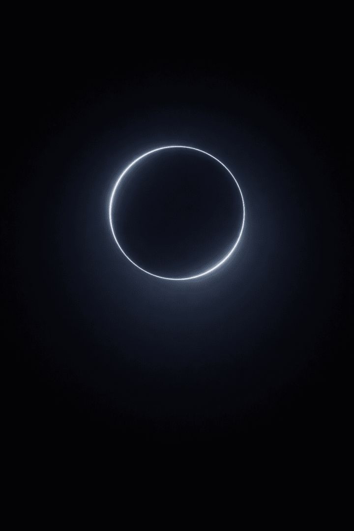 Glowing circle in dark minimalism wallpaper