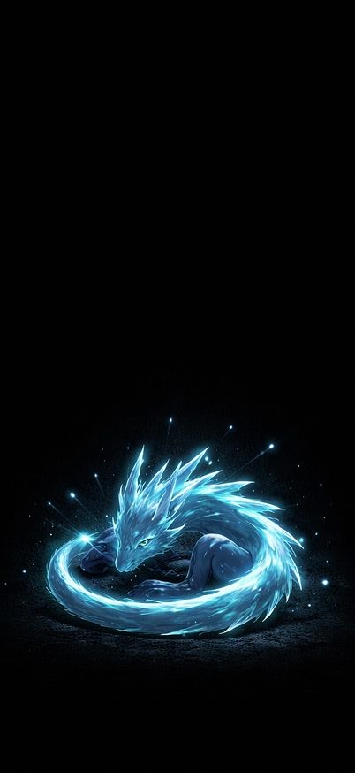 Glowing dragon in the dark wallpaper