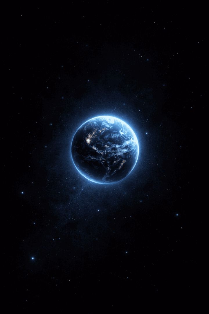 Glowing Earth in the vast cosmos wallpaper