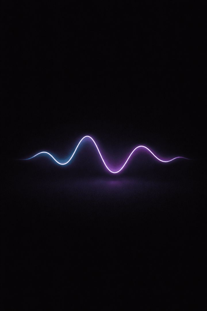 Glowing frequency wave on dark background wallpaper