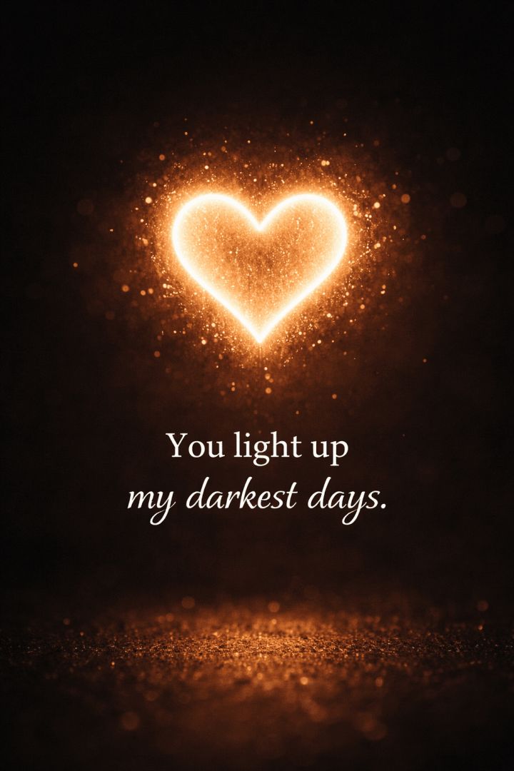 Glowing heart with heartfelt message wallpaper