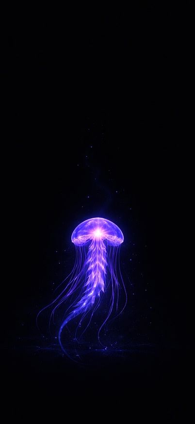 Glowing jellyfish in the dark wallpaper