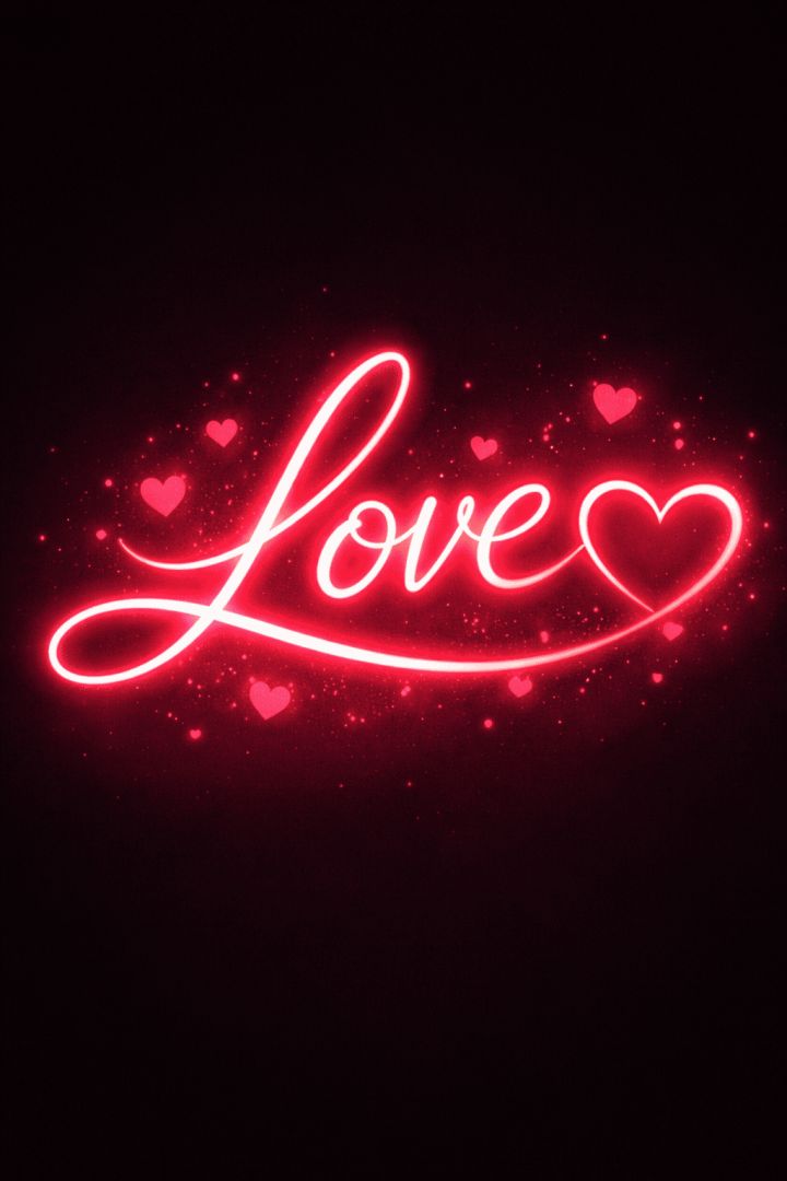 Glowing love in neon lights wallpaper