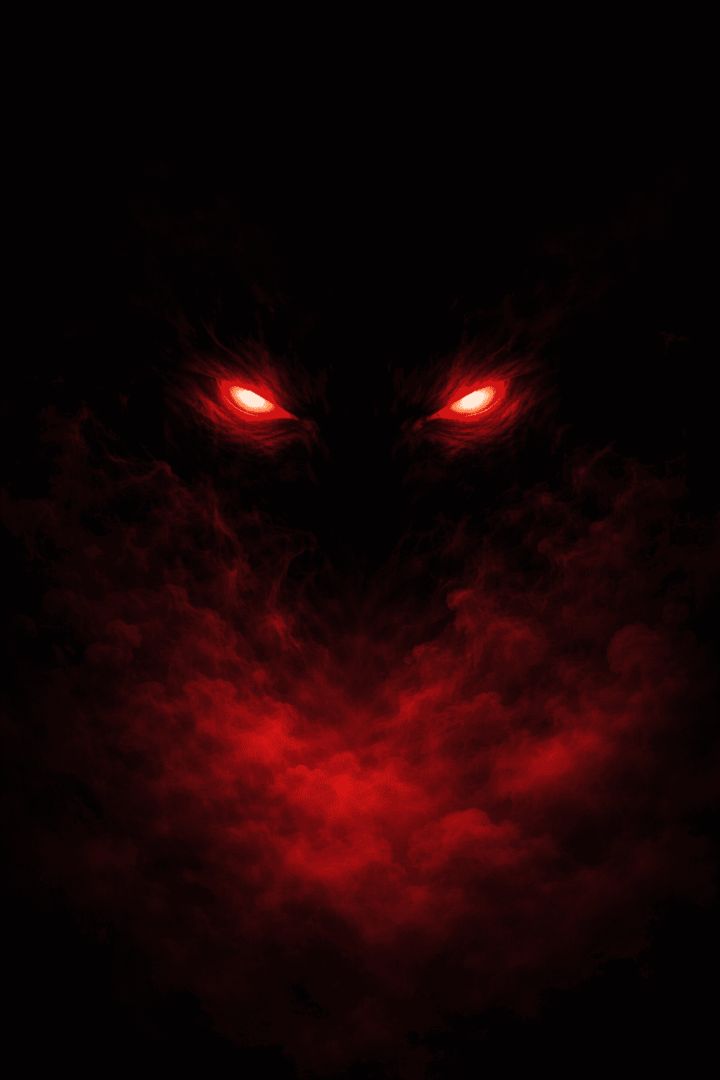 Glowing red eyes in the dark horror wallpaper