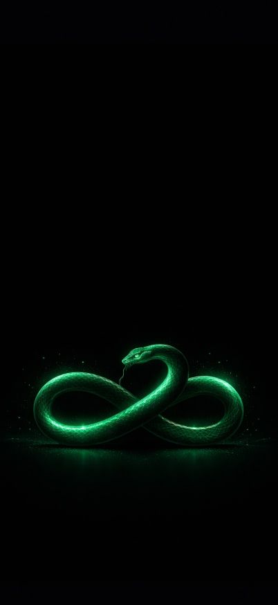 Glowing snake infinity symbol in darkness wallpaper