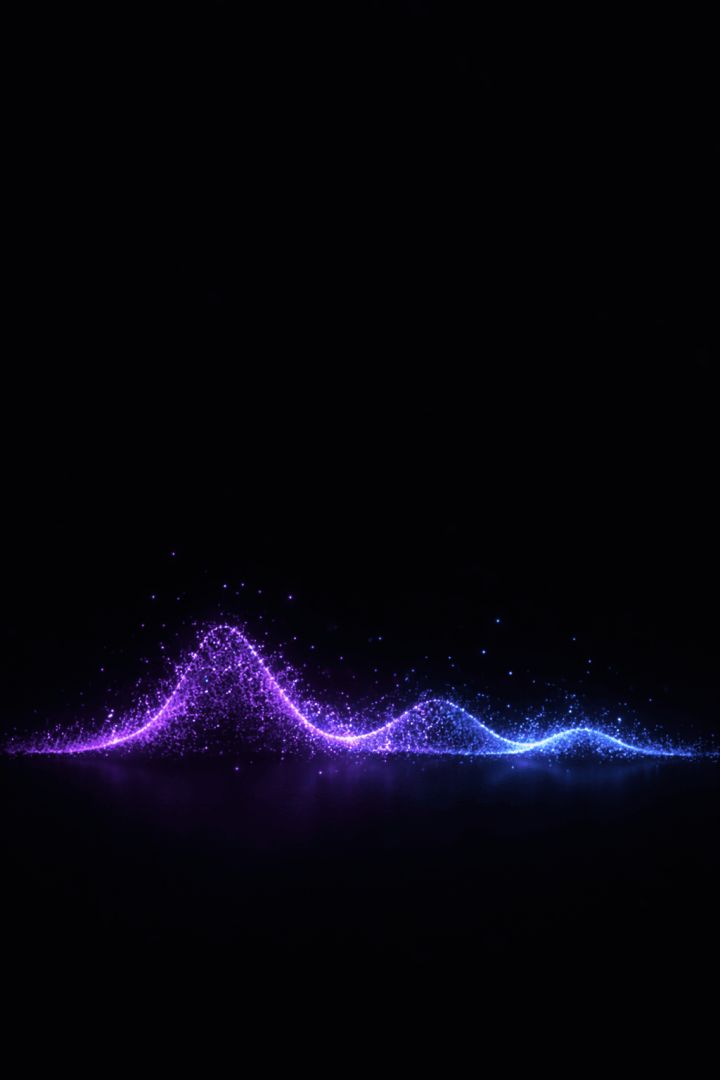 Glowing soundwave of neon particles music wallpaper