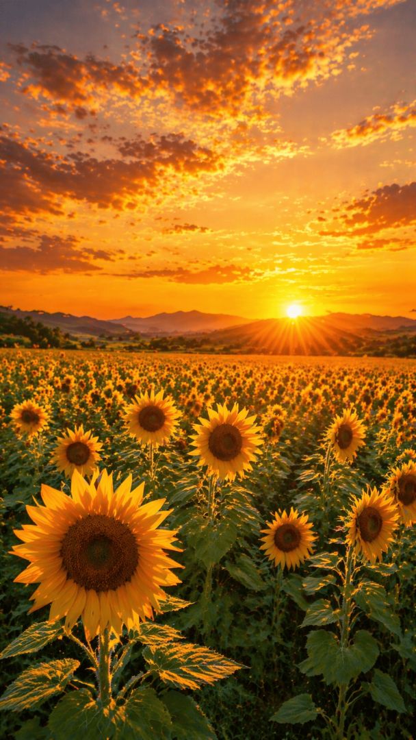 Golden fields at sunset wallpaper