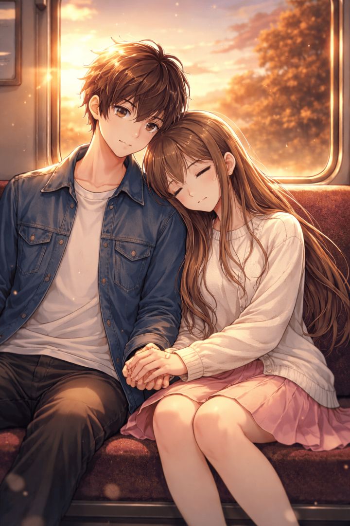 Golden hour on the train wallpaper