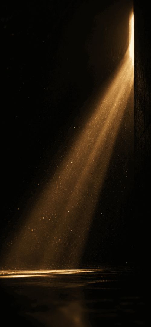 Golden light in a dark space wallpaper
