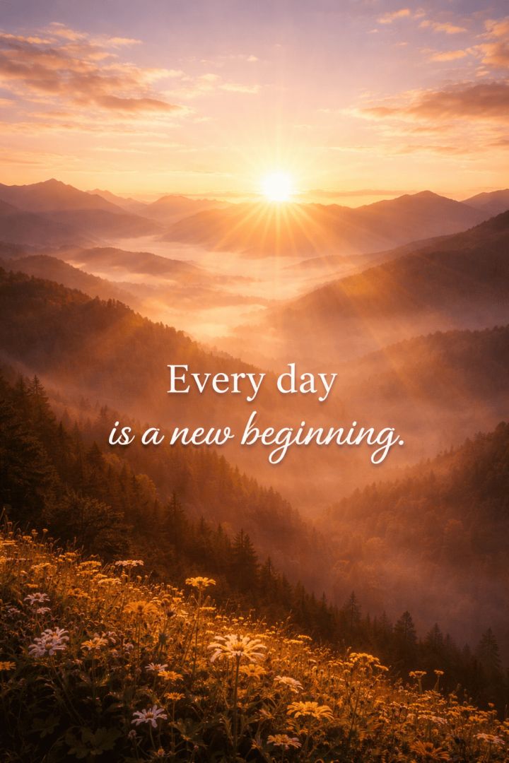Golden sunrise over misty mountains wallpaper