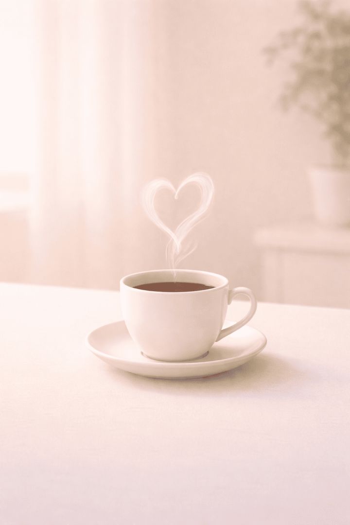 Heart-shaped steam and warm coffee wallpaper