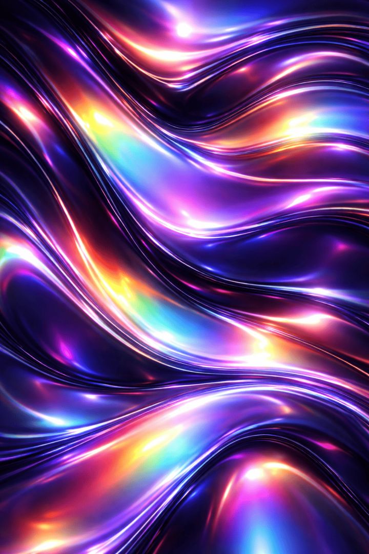 Iridescent metal waves flowing smoothly wallpaper