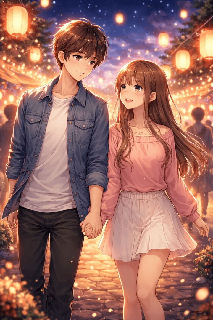 Lantern festival night stroll wallpaper
