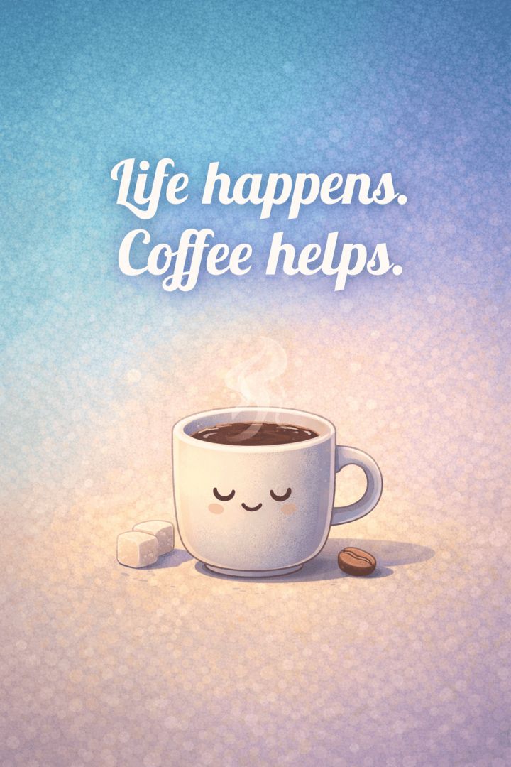 Life happens, coffee helps wallpaper