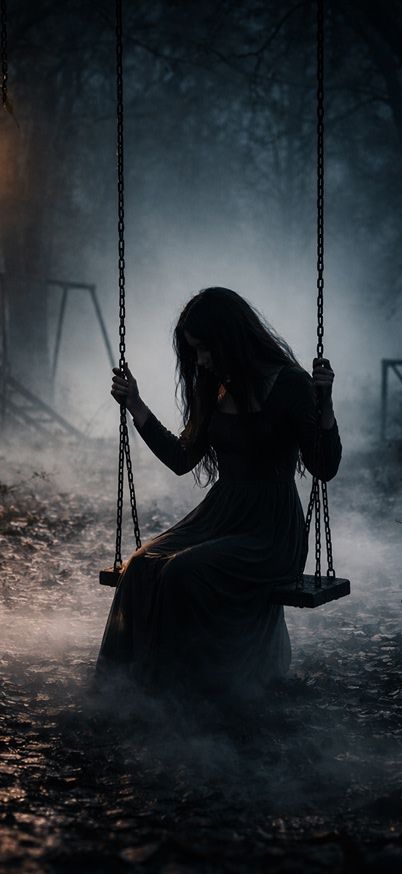 Lonely swing in a forgotten park Broken heart in the mist iphone 4k wallpaper wallpaper