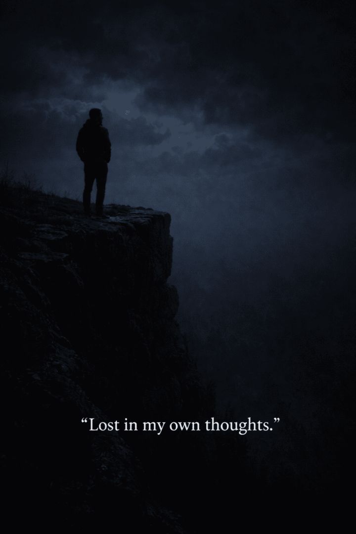 Lost in the vastness of night sad wallpaper