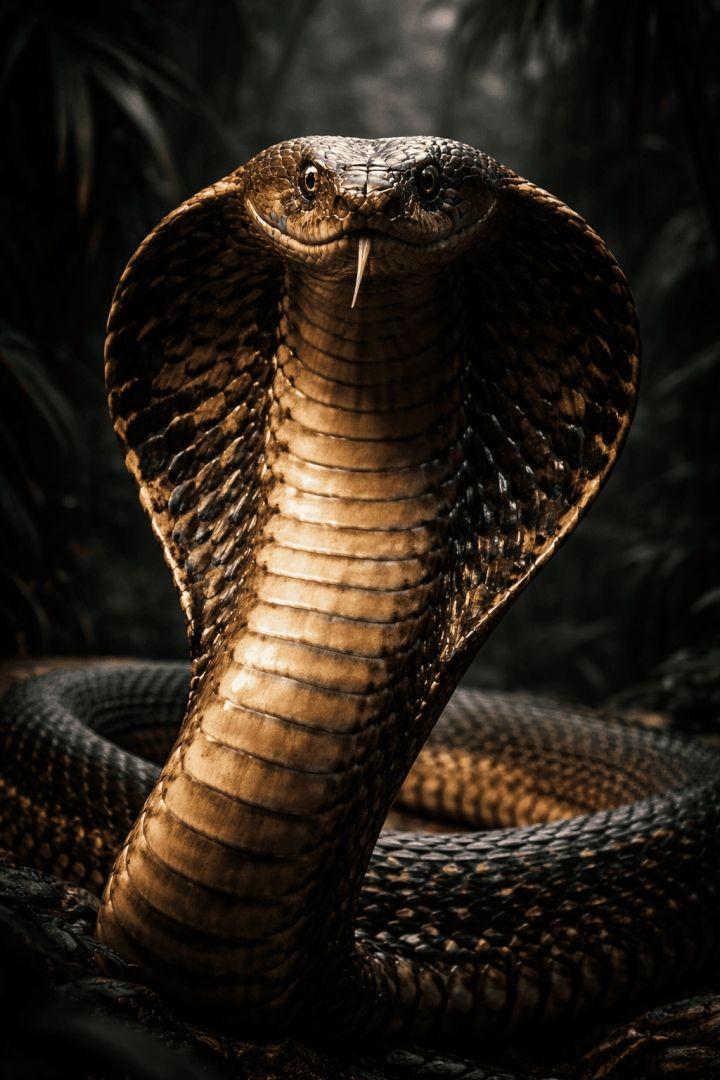 Majestic king cobra in the jungle wallpaper