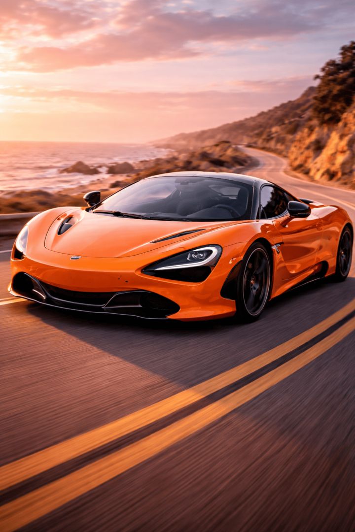 McLaren 720S on a coastal dawn drive car wallpaper