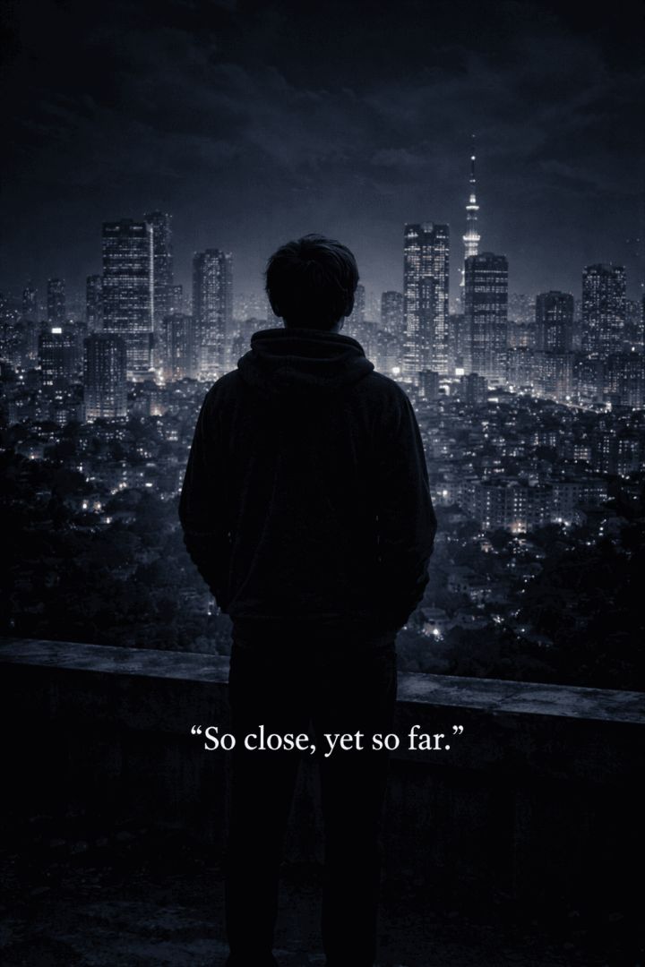 Midnight view from the rooftop sad wallpaper