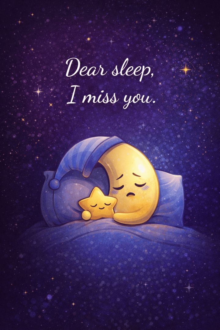 Moonlit longing for sleep wallpaper