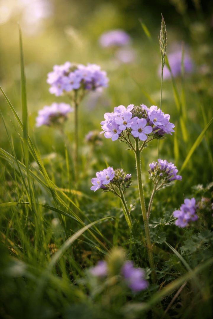 Morning blooms in soft lavender hues flowers wallpaper