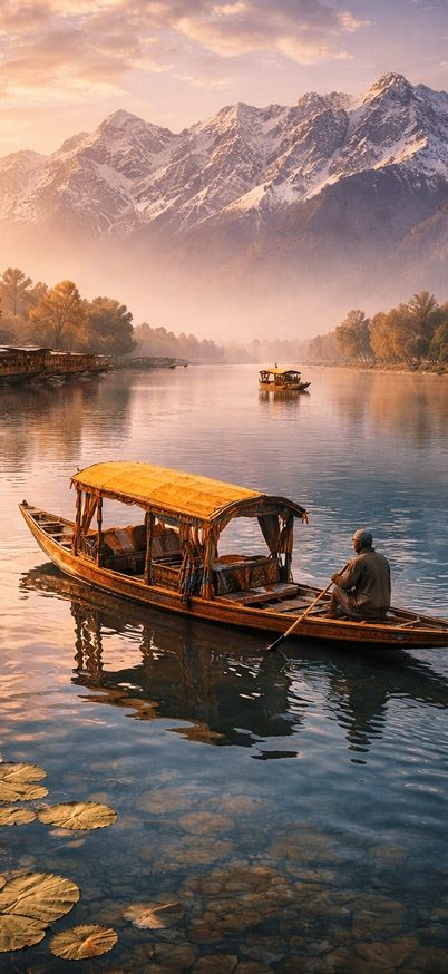 Morning glow over Dal Lake Iphone wallpaper