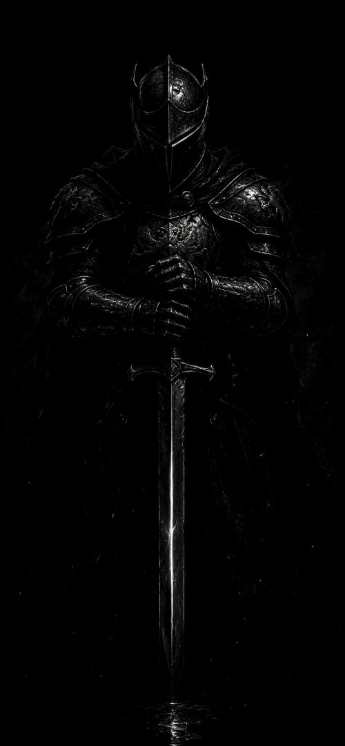 Mystic knight in dark armor wallpaper
