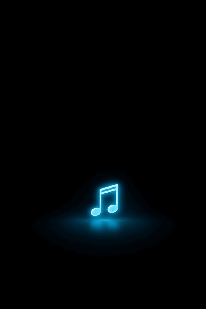 Neon blue music note glow music wallpaper