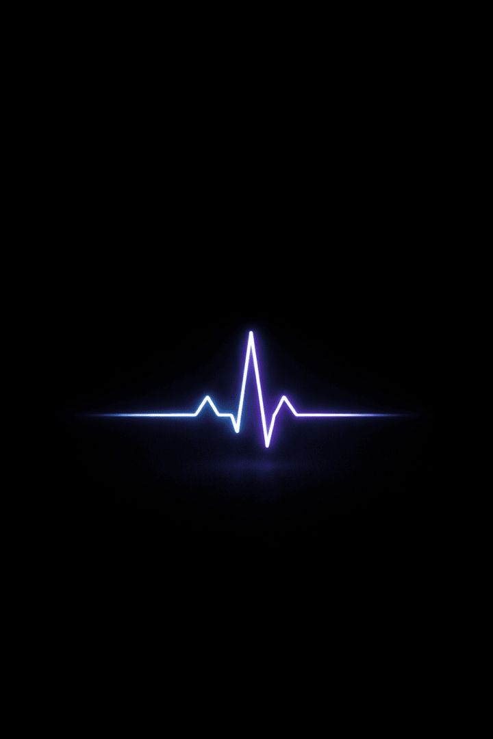 Neon heartbeat pulse in darkness wallpaper