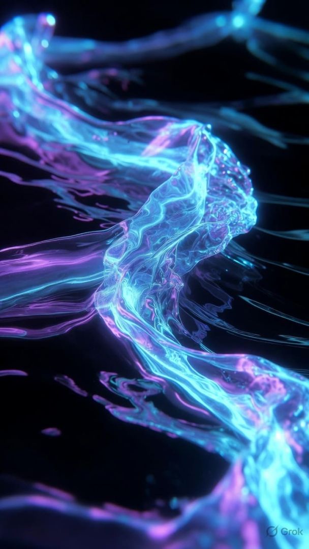 Neon Liquid Waves Abstract 4K Mobile Wallpaper wallpaper