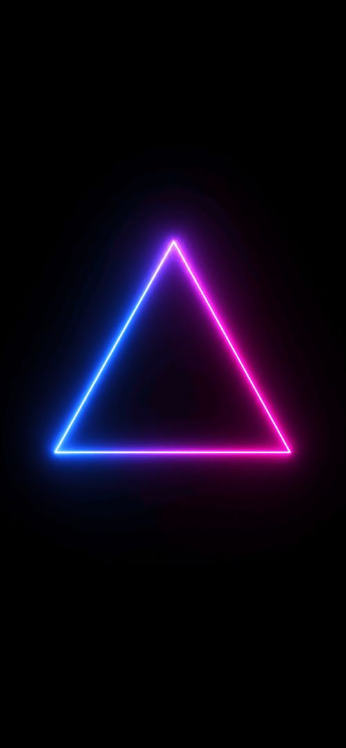 Neon triangle in smoky darkness wallpaper