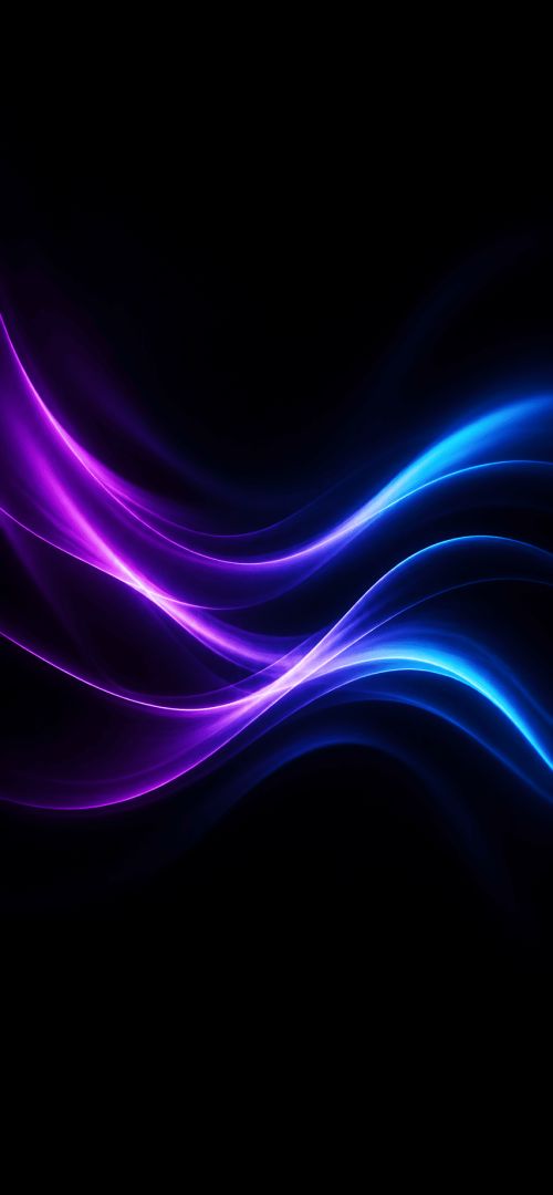 Neon wave ribbons in motion wallpaper