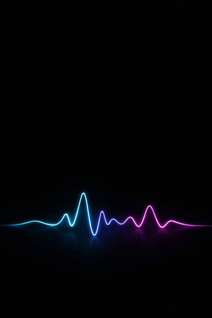 Neon waveform on dark background music wallpaper