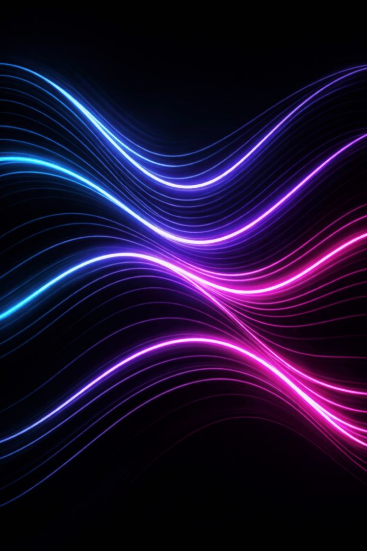 Neon waves in vibrant colors abstract wallpaper
