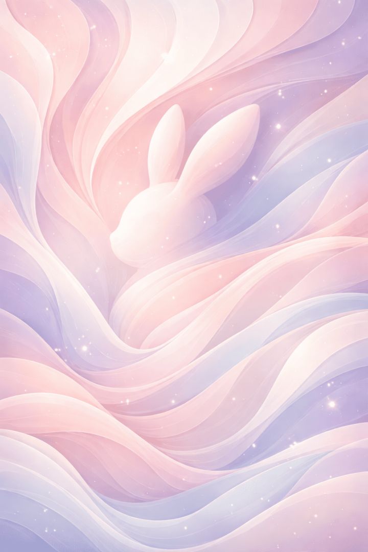 Pastel waves forming a bunny shape easter wallpaper wallpaper