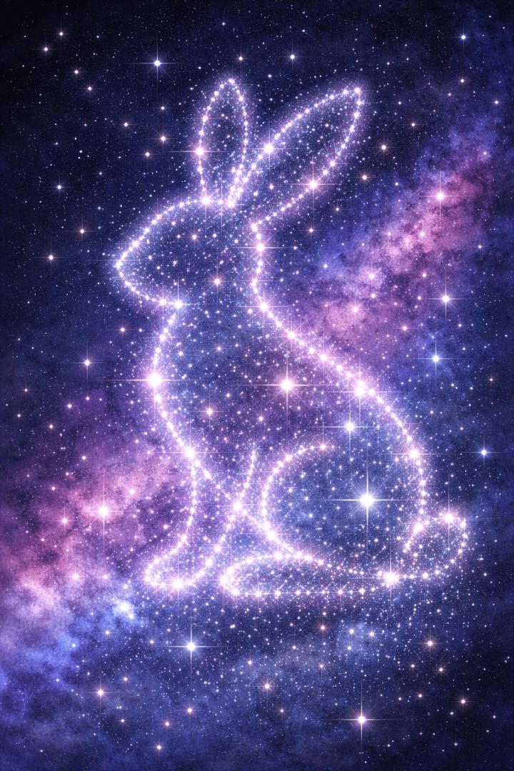 Rabbit constellation in a starry sky easter wallpaper wallpaper