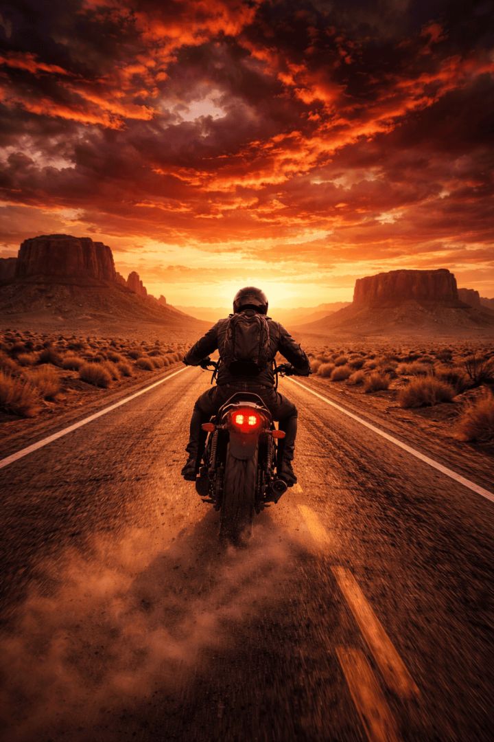 Riding into the sunset bike wallpaper