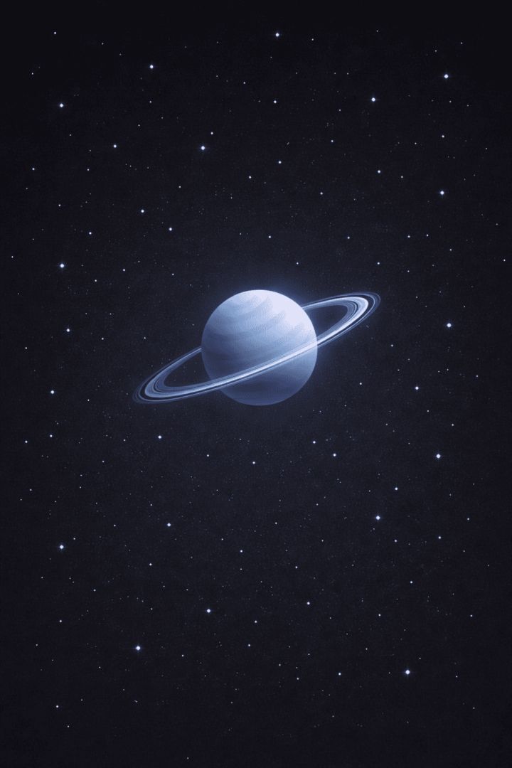 Ringed planet in cosmic serenity wallpaper