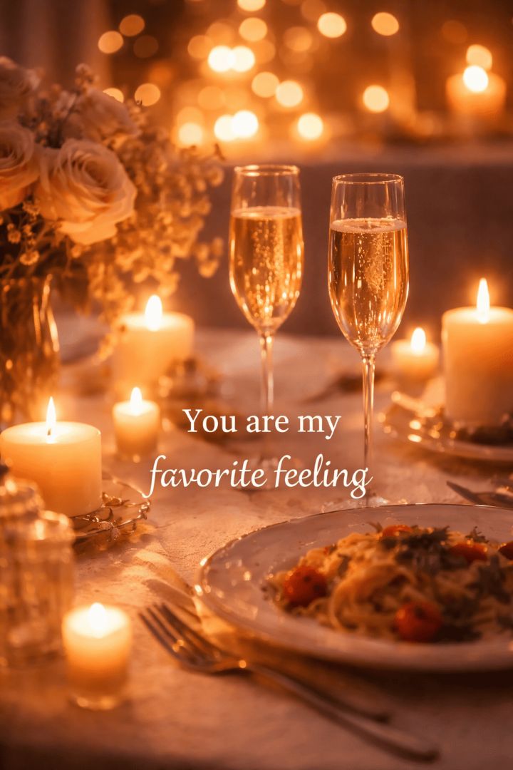 Romantic candlelight dinner setting wallpaper
