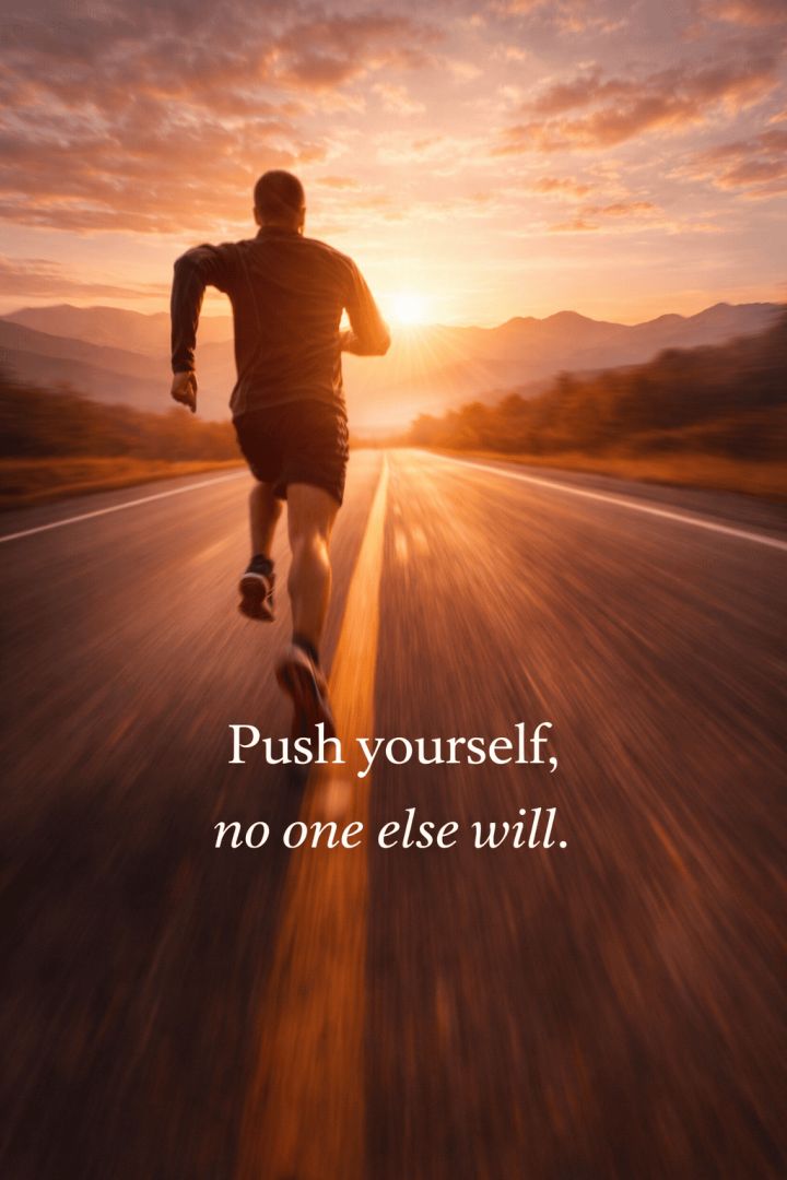 Runner at sunrise with determination quotes wallpaper