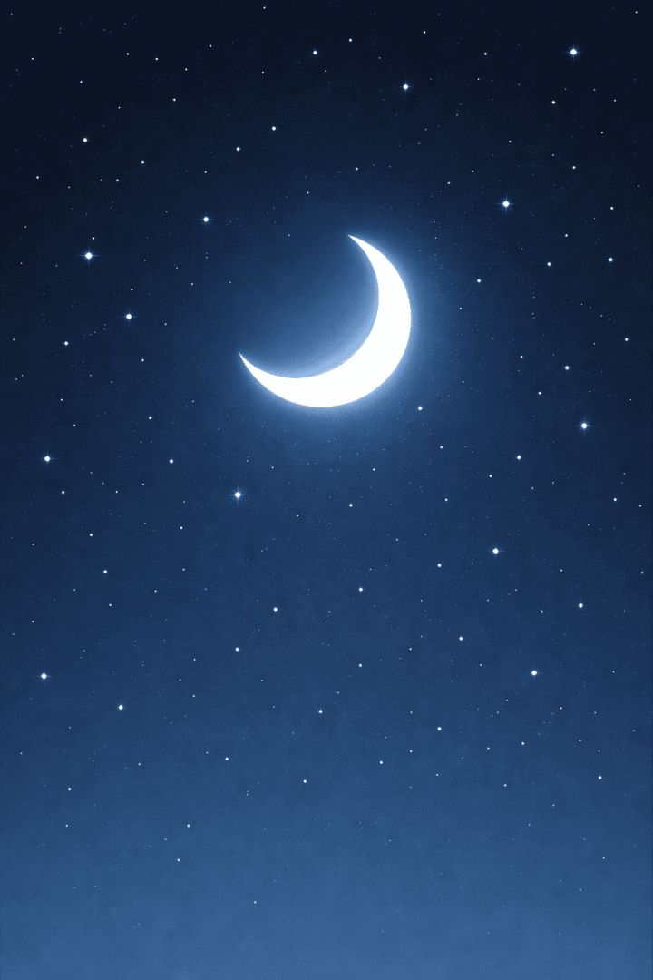 Serene moonlit night sky wallpaper