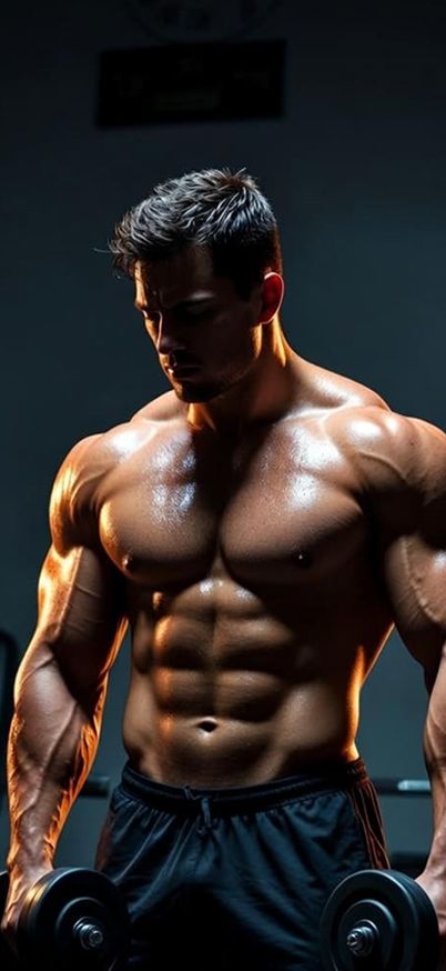 Shredded Physique in Spotlight – Intense Gym Workout 4K Wallpaper gym wallpaper