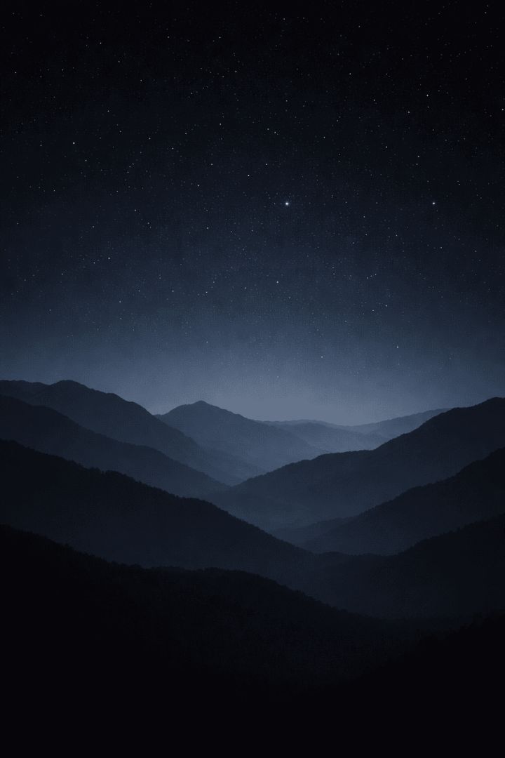 Silent night over layered mountains wallpaper