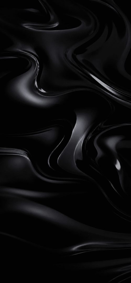 Sleek liquid contours in black gloss wallpaper