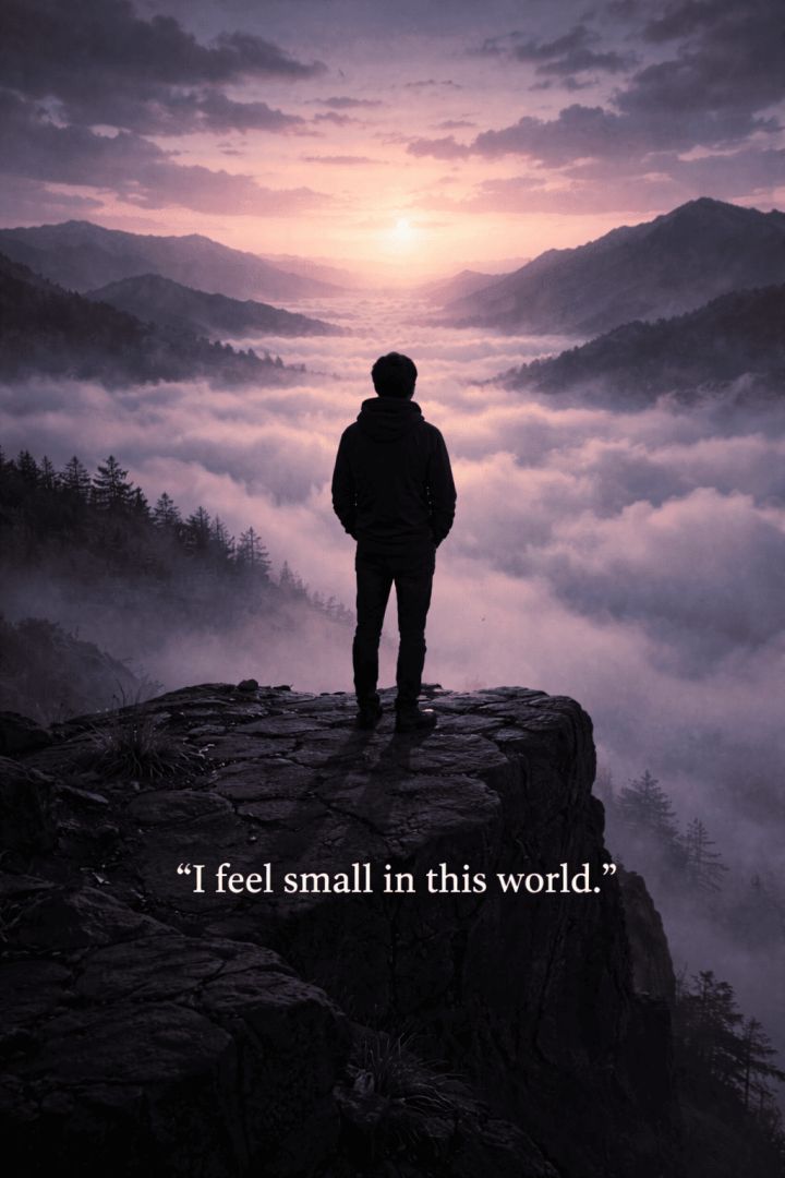 Solitude at dawn over the clouds sad wallpaper