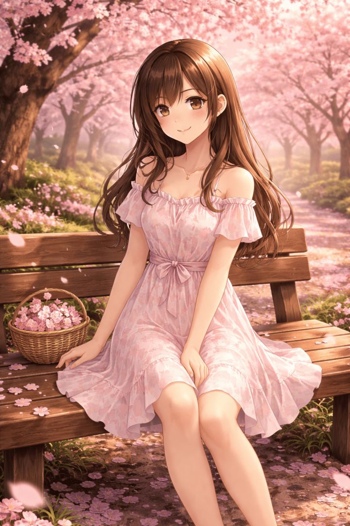 Springtime calm by the cherry blossoms wallpaper