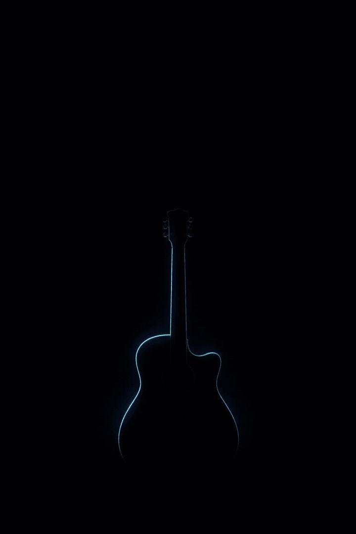 Subtle glow on acoustic silhouette music wallpaper