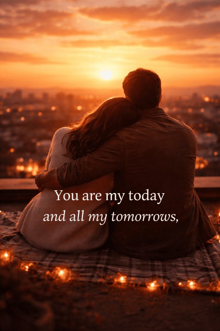 Sunset romance on the rooftop wallpaper